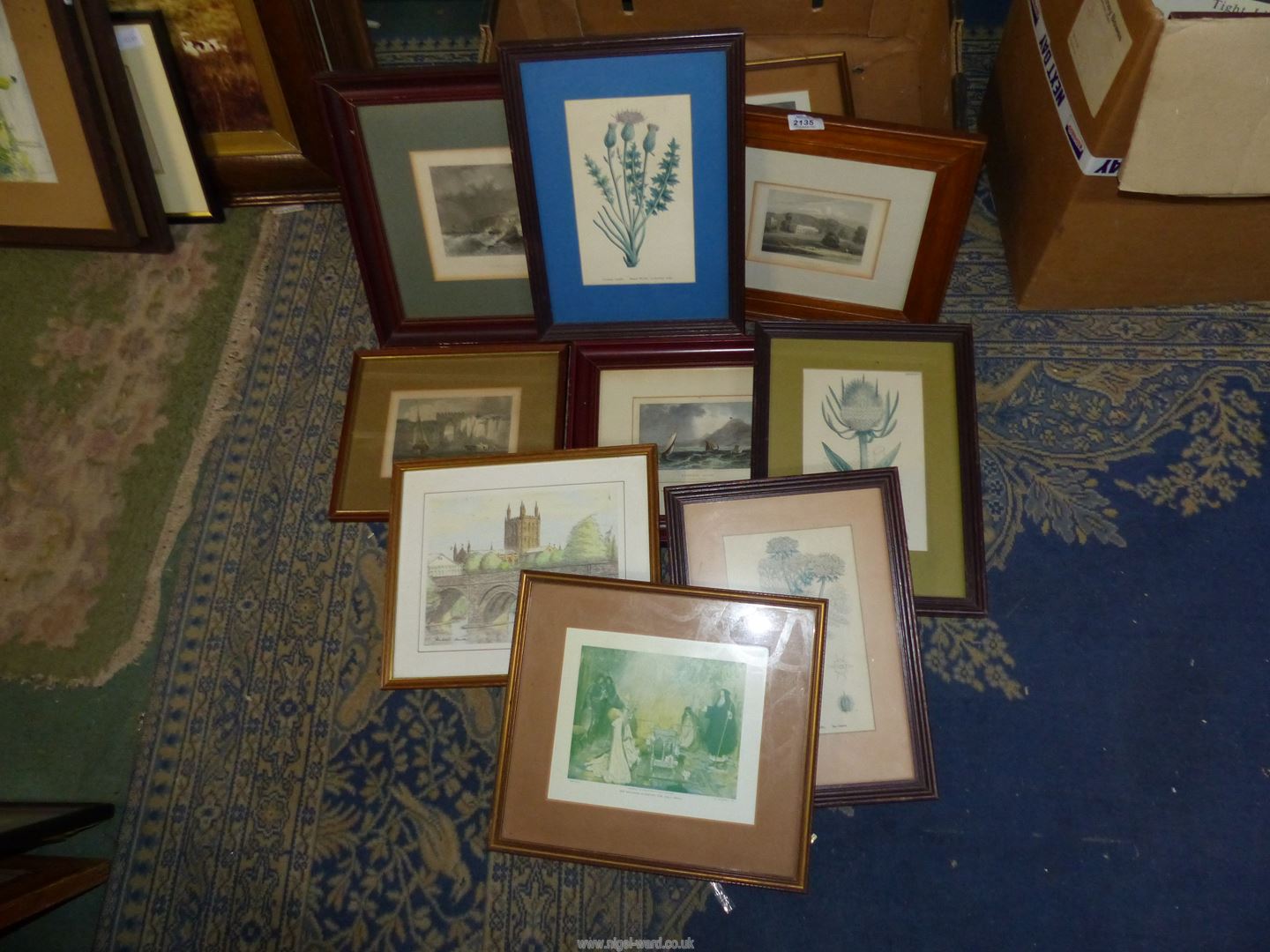 A quantity of Prints and Etchings to include "Sir Galahad Achieves The Holy Grail", "Hereford", - Image 2 of 2