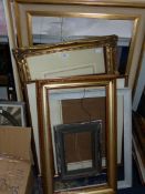 Eight picture frames, various sizes.