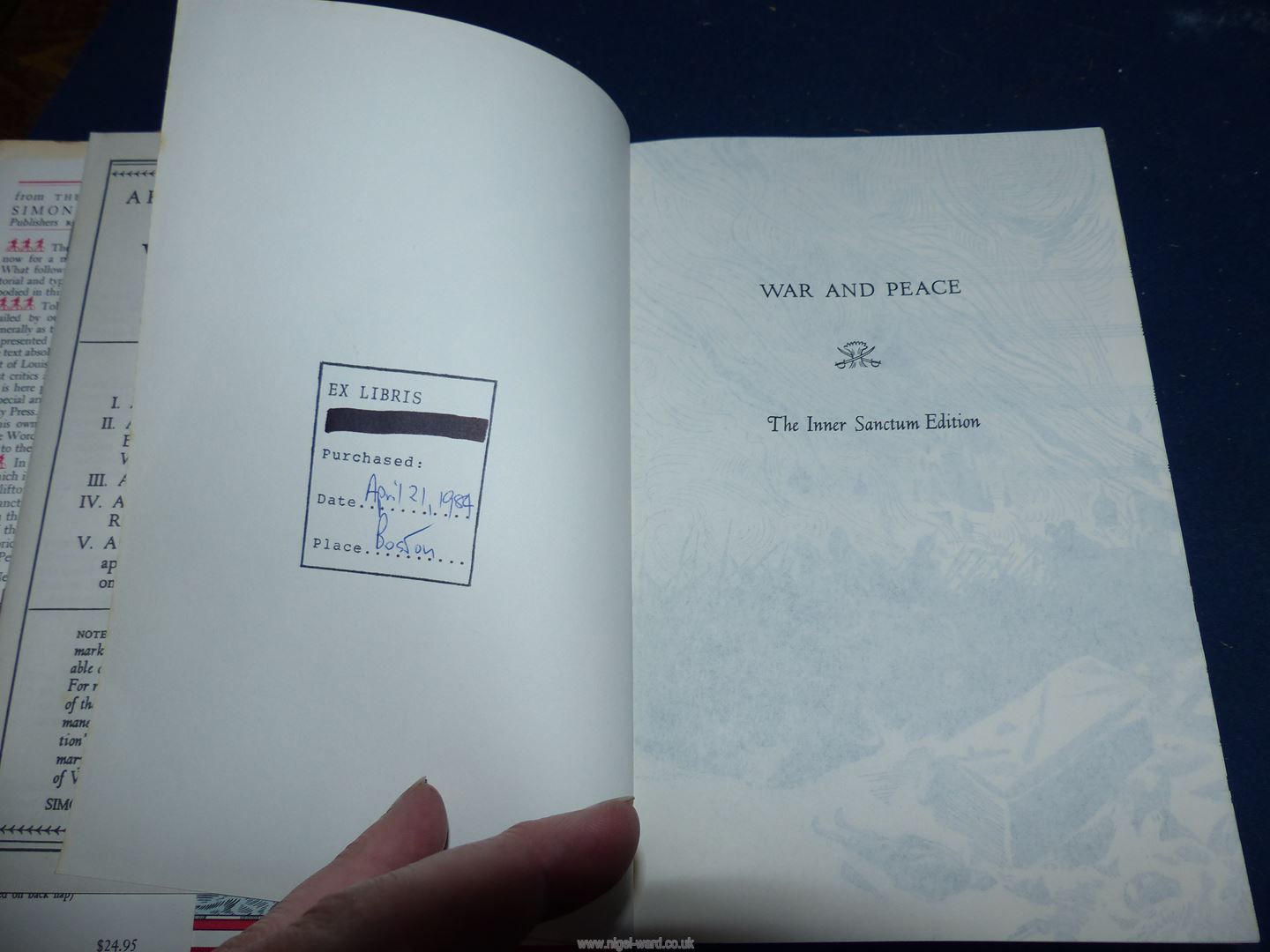 A 1970 Simon and Schuster New York copy of War and Peace by Leo Tolstoy, - Image 3 of 6