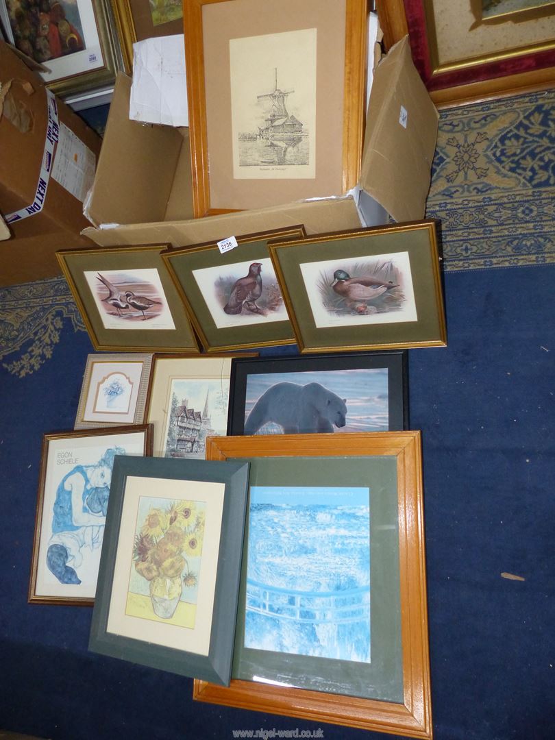 A quantity of Prints to include Van Gough "Sunflowers", Egon Schiele, Hereford, The Artic Kingdom, - Image 2 of 2