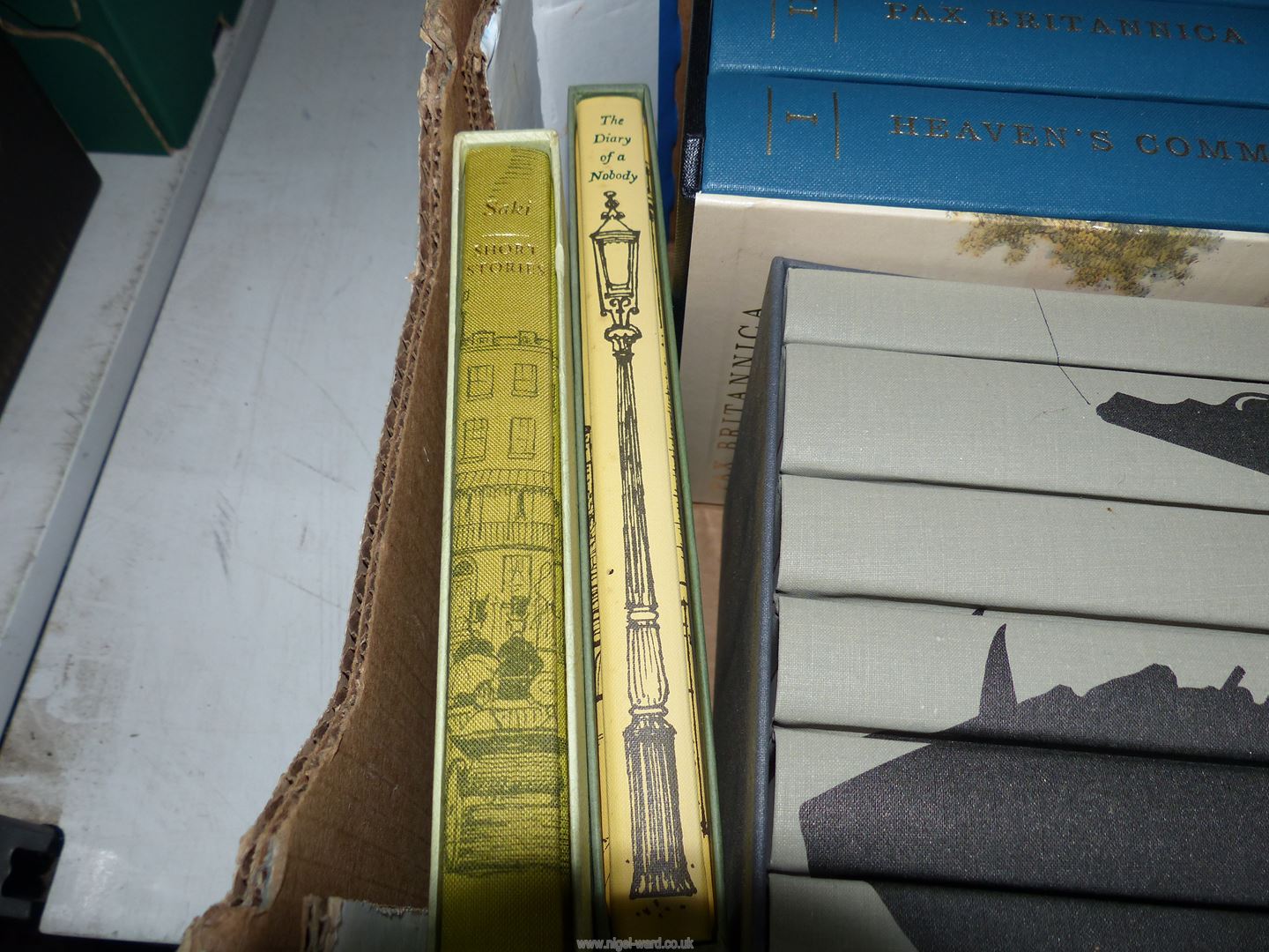 A box of Folio Society Books to include; The Diary of a Nobody, Undertones of War, - Image 8 of 9