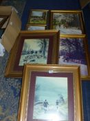 A quantity of framed and mounted enlarged photographs depicting The Penhow Beagles on the Black