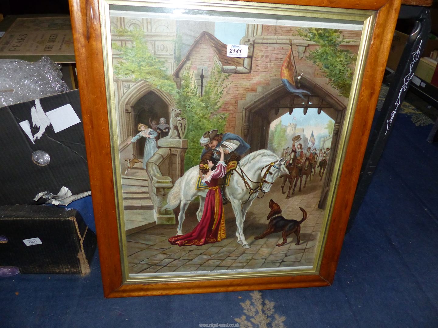 A framed Print "Victors After The Battle of Edgehill, Oct. 23rd 1642, Time of King Charles".