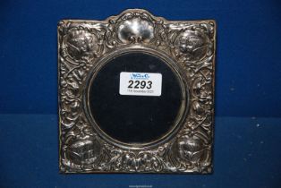 A Birmingham hallmarked easel picture frame, Art Nouveau style,