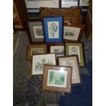 A quantity of Prints and Etchings to include "Sir Galahad Achieves The Holy Grail", "Hereford",