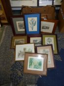 A quantity of Prints and Etchings to include "Sir Galahad Achieves The Holy Grail", "Hereford",