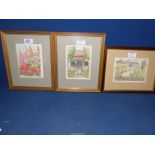 Three framed and mounted Barbara Graham Prints to include "Sheep, Shelwick Court",