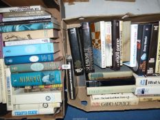 Two boxes of hardback novels to include;