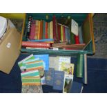 A crate of books to include; Nature, Bristol Channel tide table, The Rabbit by Harry V.