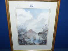 A framed and mounted Watercolour "Bassenthwaite" by M.L. Harding.