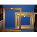 Two picture frames (as found) 25 3/4" x 22 3/4" , Aperture 16" x 12 1/2", and 22' x 28 1/2".