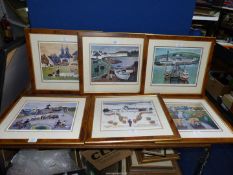 Six framed and mounted Alfred Daniels limited edition Prints to include "Strathisla", "Laphroaig",