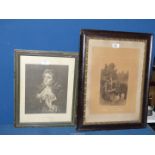 Two old framed Prints; "The Souls Awakening" printed by The Woodbury Company and "The Tryst".