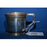 A Silver cup, Birmingham 1928, makers mark rubbed (dent to rim of foot), 96.97 grams.