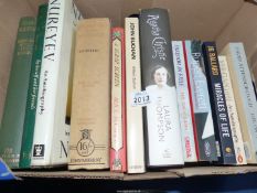 A box of biographies/autobiographies including David Attenborough, Agatha Christie,