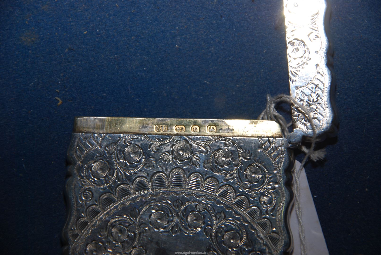 A silver engraved card case initialled 'AC' to front, Birmingham 1886, maker George Unite, - Image 2 of 2