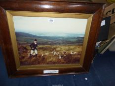 A wooden framed enlarged photograph of Monmouthshire Beagles, Mount Russell, County Cork,