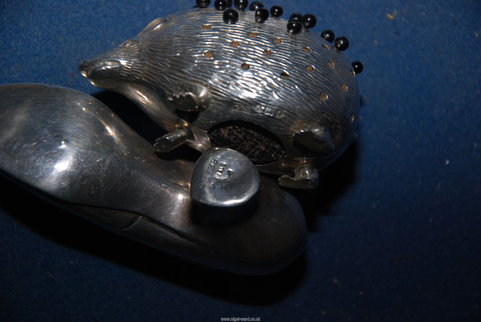 Two novelty pin cushions, one hollow silver hedgehog, Birmingham 1905, - Image 2 of 2