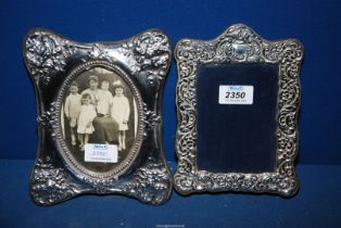 Two highly decorated photograph frames; London 1988, 6 1/2" x 8" high and London 2002,