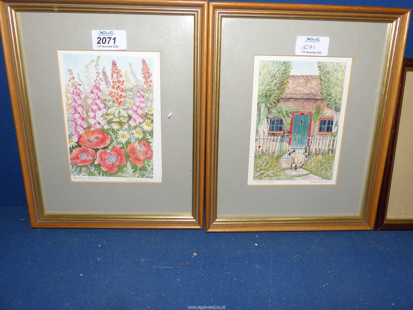 Three framed and mounted Barbara Graham Prints to include "Sheep, Shelwick Court", - Image 2 of 3