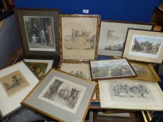 A quantity of Prints to include; The Wolf and The Lamb, Rotten Row #3, View of Glasgow, etc.