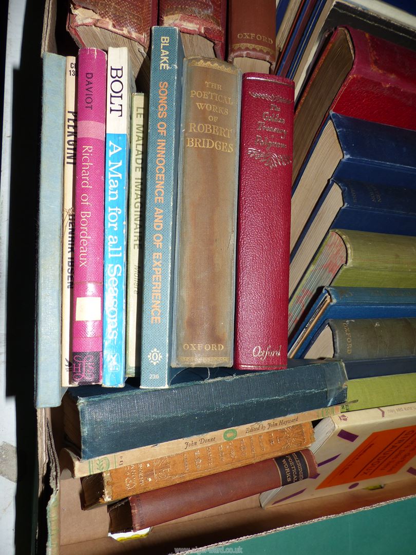 Two boxes of assorted Literature/language books including compendiums of rose/poems, - Image 7 of 7