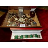 A quantity of costume jewellery including necklaces, rings, brooches, hair grips, etc.