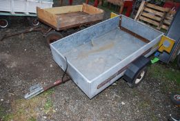 A Boulton England galvanised trailer with 400/8 tyres.