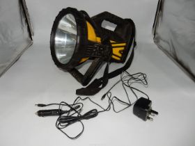 A large search-light style rechargeable torch with back-light, carrying sling,