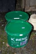 Two tubs of K/rend silicone TC15 resin plaster.