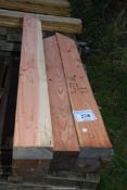 Ten lengths of Cedar - 6" x 3" and 5" x 3", 47" - 57" long.