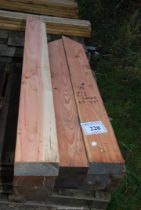 Ten lengths of Cedar - 6" x 3" and 5" x 3", 47" - 57" long.