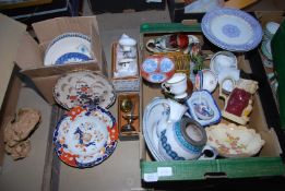 Soap dishes, teacups, pottery teapots, door knobs, old plates.