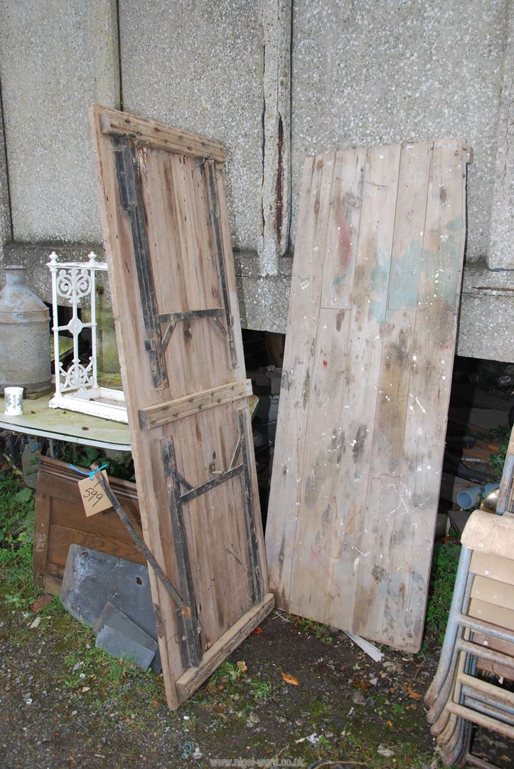 Two wooden tables, 71'' long x 27'' deep. - Image 2 of 2