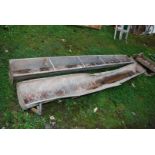 Two galvanised sheep troughs, (one being a/f).