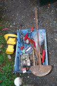 Files, old mincers, 12 volt electric motor, large torch etc.