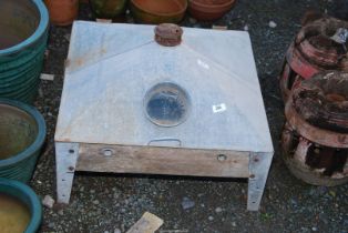 A galvanised incubator.