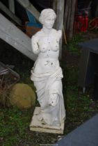 A garden figure in the form of a robed lady, 49 1/2'' high.