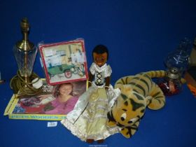 An Alwyn night dress doll, a 1960's Tigger, two boxed wooden jigsaws,