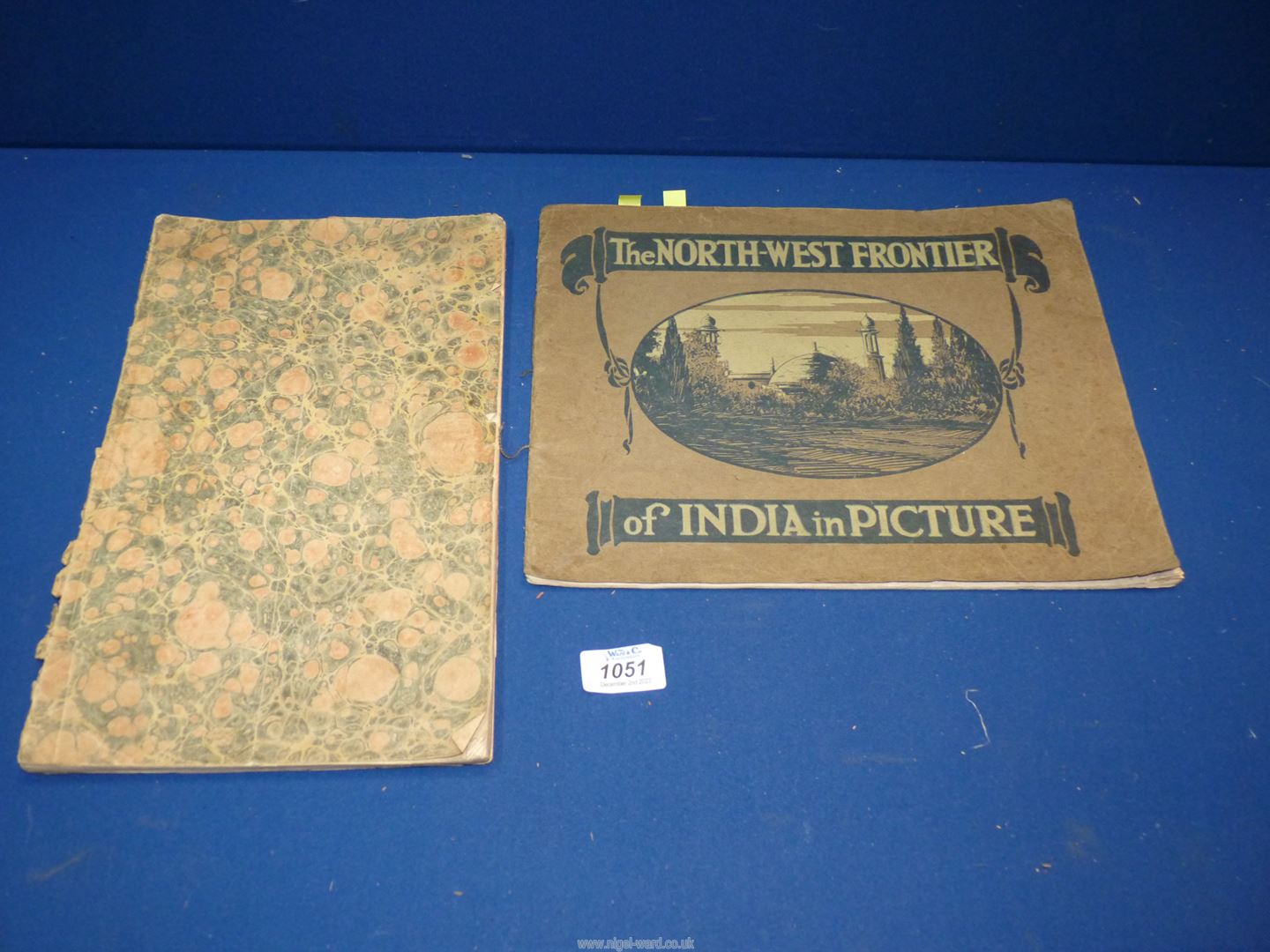 An Indian Mutiny transcript bound in limp marbled covers of evidence given by Indian witnesses to