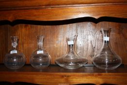 Four Carafes; one pair and two in plain modern design.
