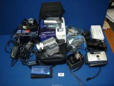 A quantity of Digital and other Cameras including a Panasonic Lumix DMC-TZ3, a Nikon Coolpix L20,