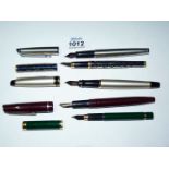 A quantity of Osmiroid and Waterman fountain and cartridge pens.