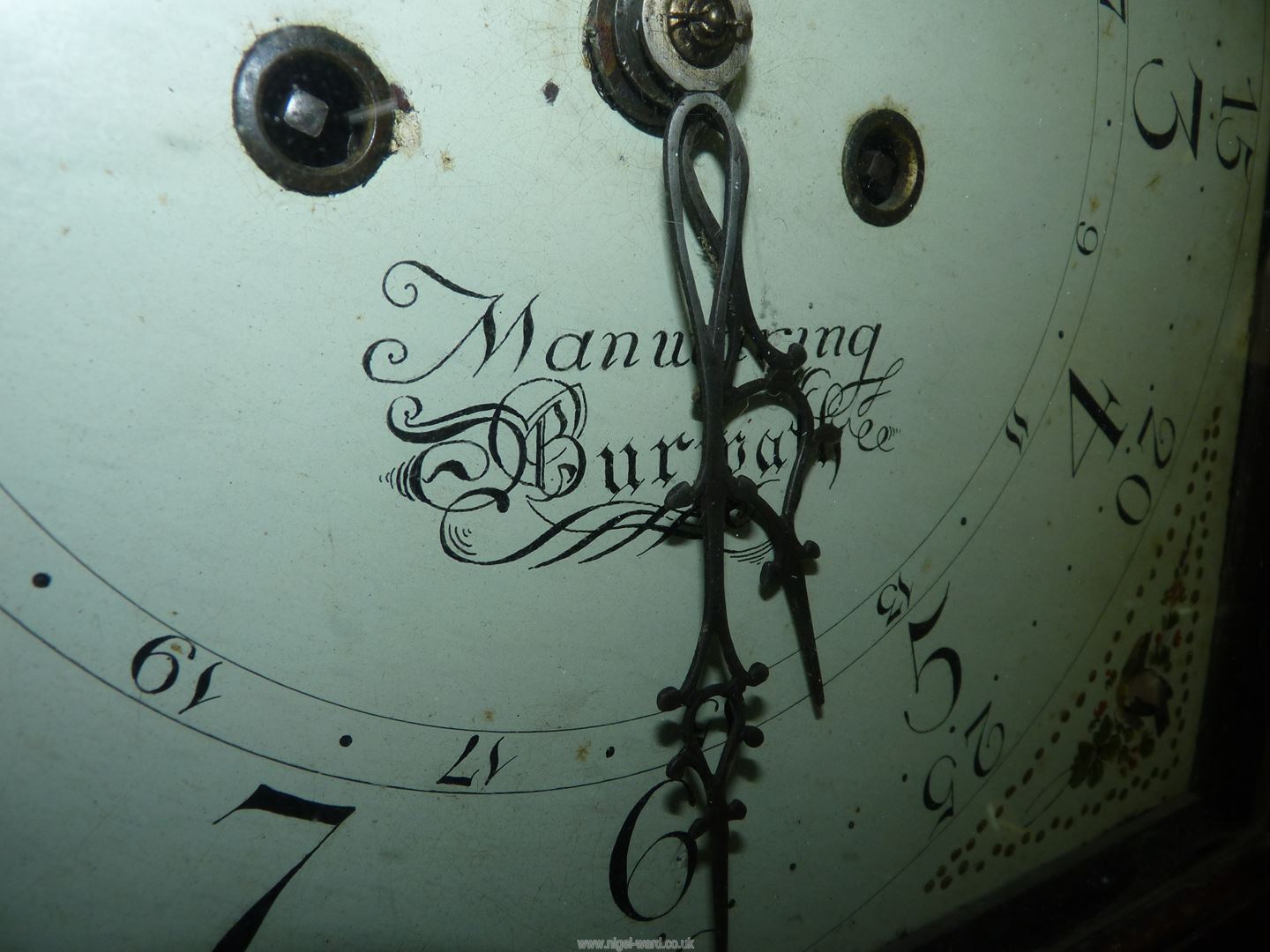 An Oak cased long-case Clock having a painted arched face with Arabic numerals, - Image 4 of 4