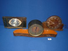 Three mantle clocks including Metamec and Russian made, all a/f.