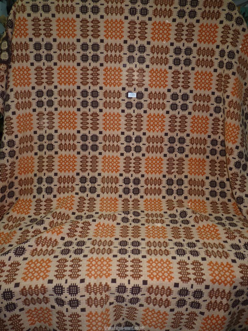 A brown Welsh Wool blanket, 78" x 70". - Image 2 of 3
