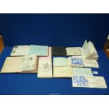 A quantity of autograph albums, mainly early 1900's with inscriptions and watercolour illustrations,