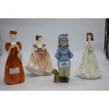 Two Staffordshire Francesca china figures including 'Eugenie' and 'Glencora',