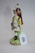 Samson 19th century in the Meissen style: a well detailed porcelain figure of a drinks seller,