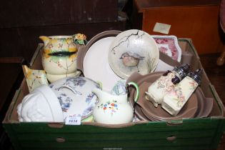 A quantity of china to include; Poole Pottery dinnerware, Coronet ware jug and sugar sifter,
